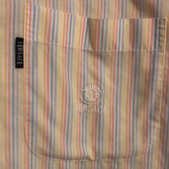 Versace Pastel Stripe Breezy Button-Up - Picture 9 of 10